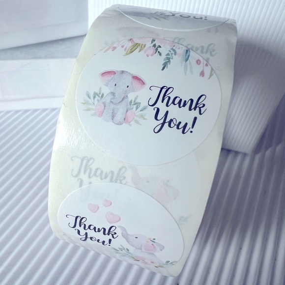 2/25$ 500 pcs 8 Designs Elephant Thank You Stickers 1" inch - Picture 4 of 5
